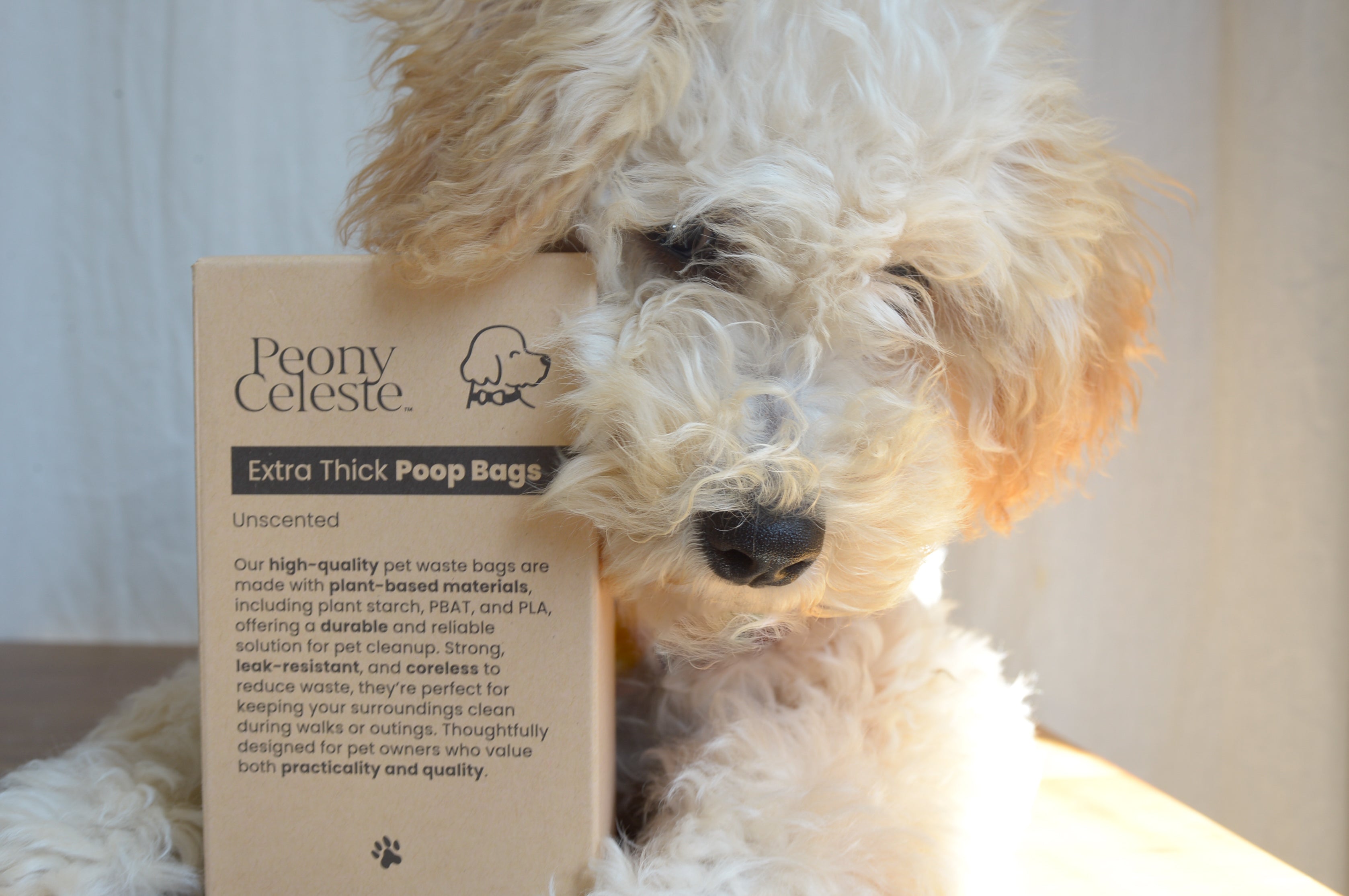 Extra Thick Plant Based Poop Bags by Peony Celeste