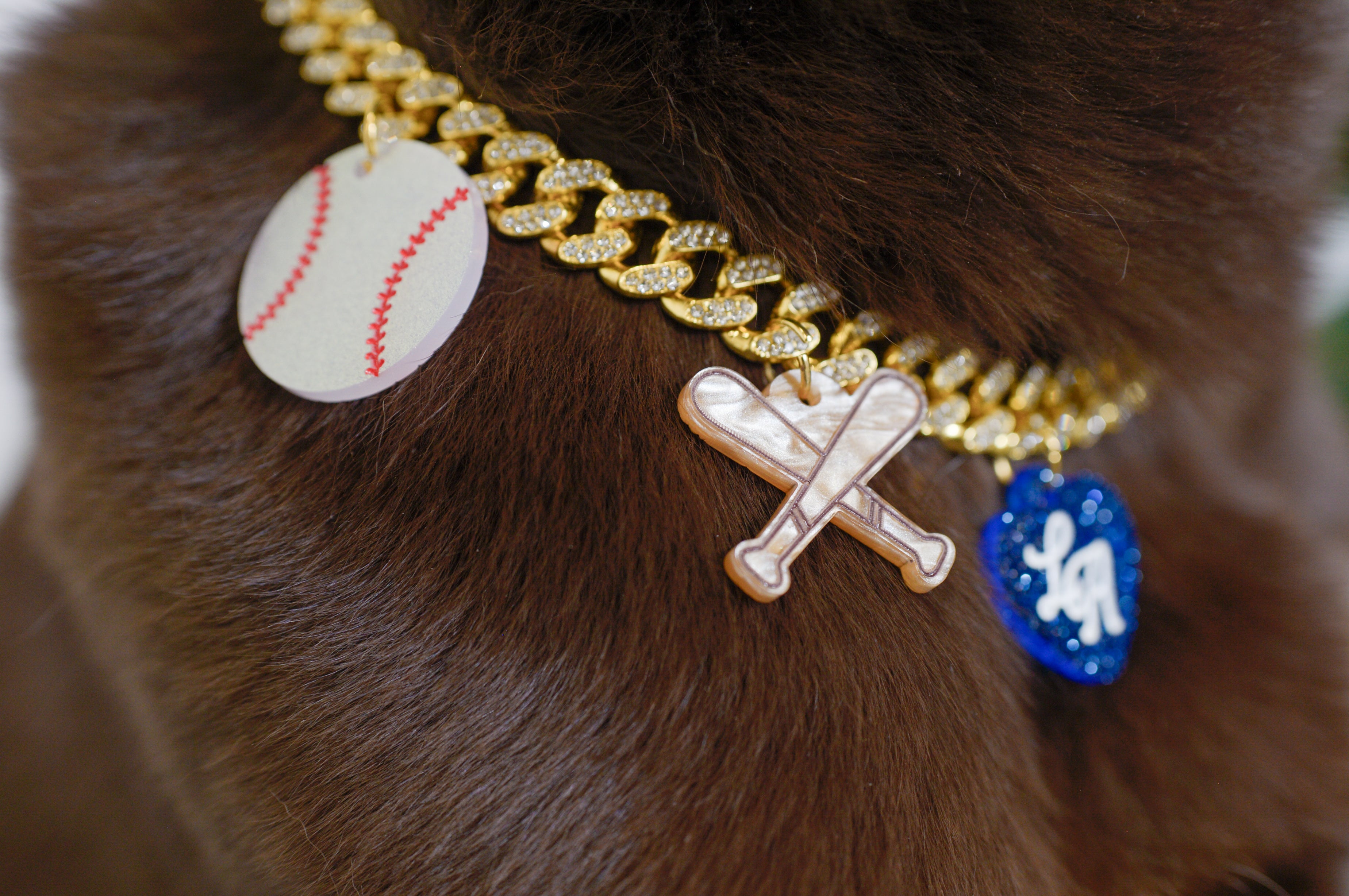 Limited Edition Diamond Gold Chains with Pleione Creative Baseball Tags