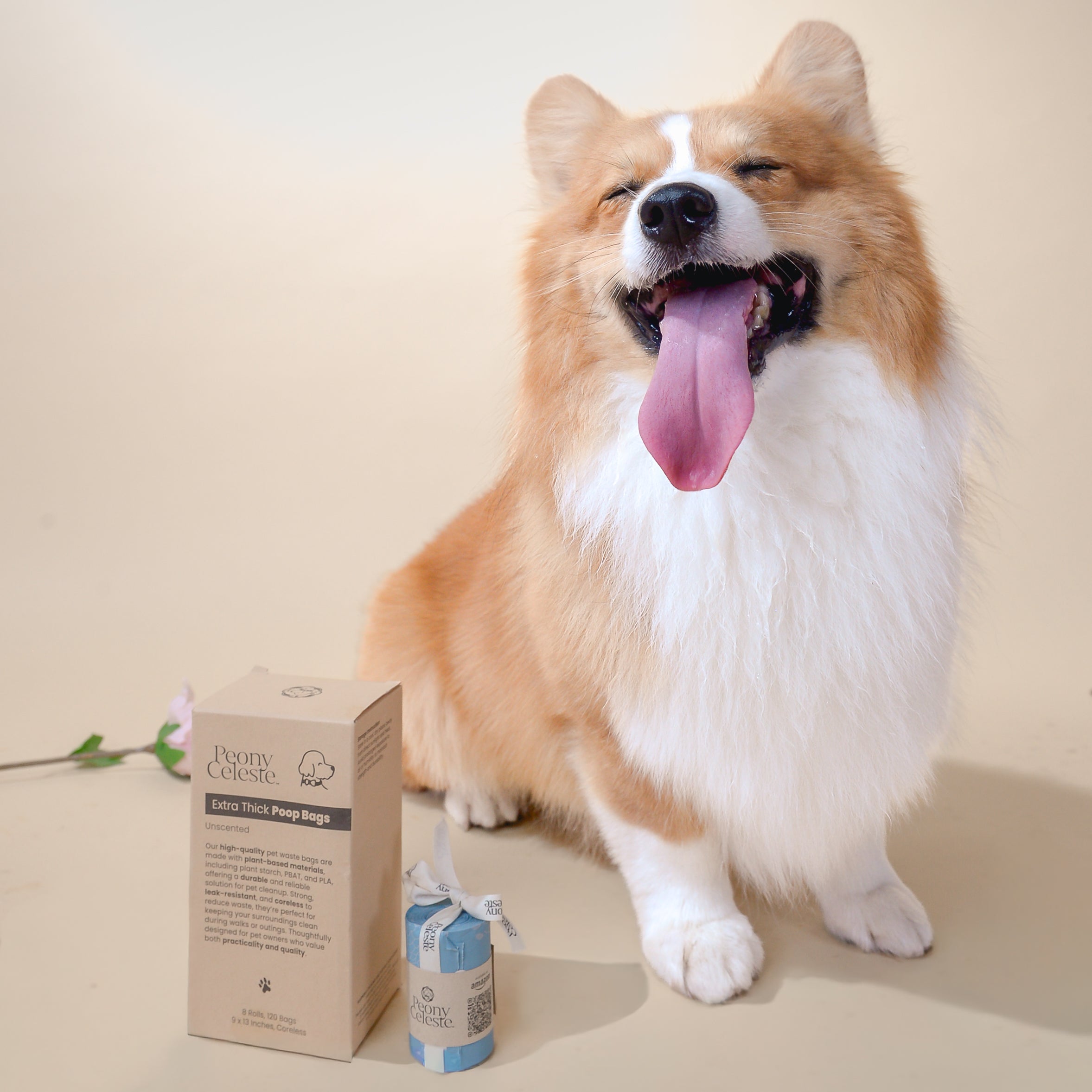 Extra Thick Plant Based Poop Bags by Peony Celeste