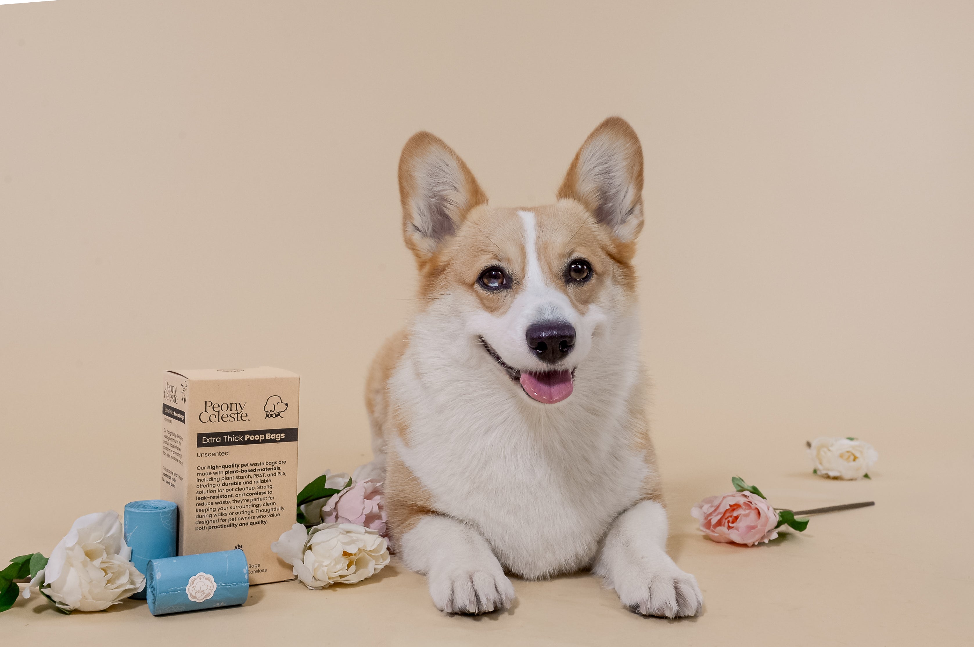 Extra Thick Plant Based Poop Bags by Peony Celeste