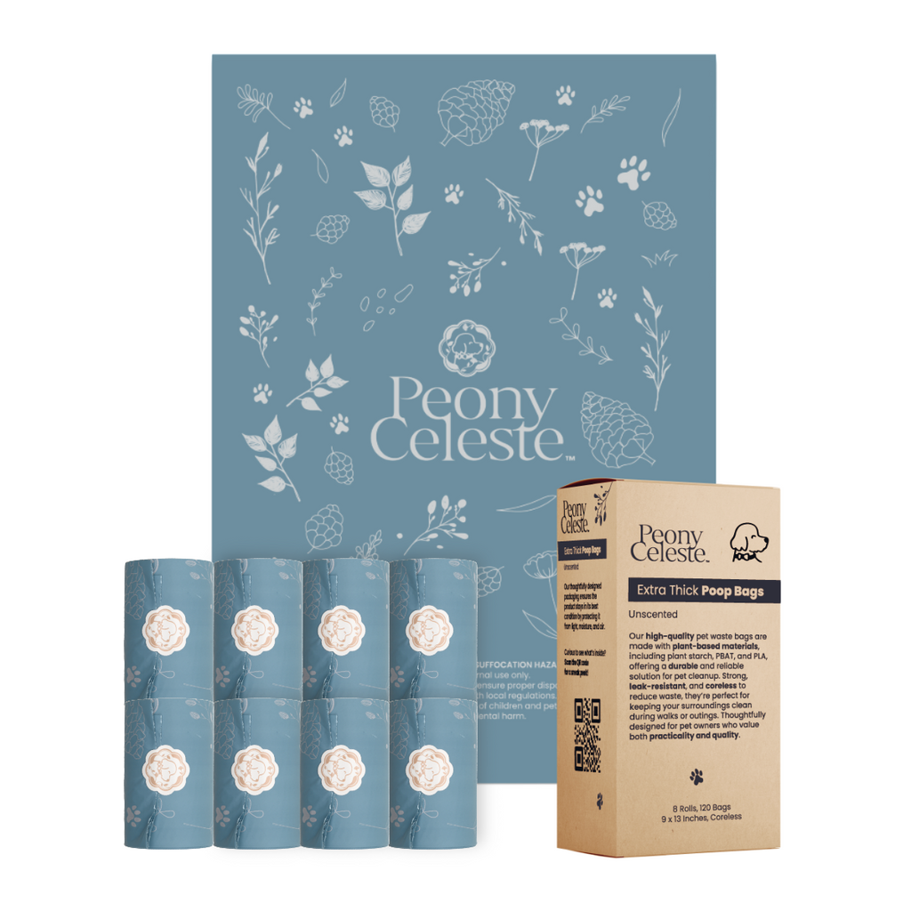 Extra Thick Plant Based Poop Bags by Peony Celeste